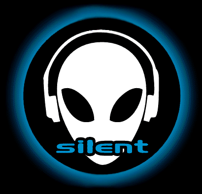big glowing silent alien with headphones